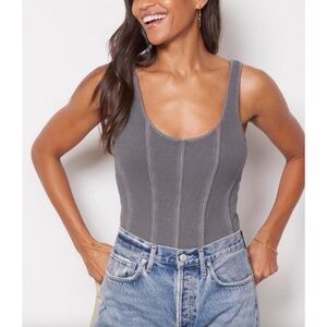 Agolde Elna Bodysuit In Gravity Grey